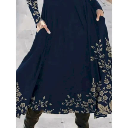 Women's Midi Dress A Line Dress Casual Dress Winter Dress Swing Dress Fashion Streetwear Mature Formal Outdoor Vacation Regular Fit Floral Long Sleeve - Image 4