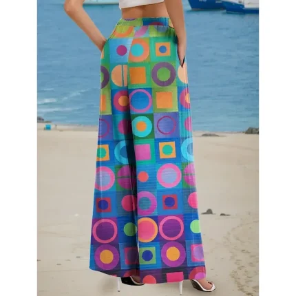 Women's Wide Leg Chinos Baggy Pants Vacation Vintage Fashion Full Length High Waist Floral Graphic Abstract Printing Soft Breathable Micro-elastic For - Image 3