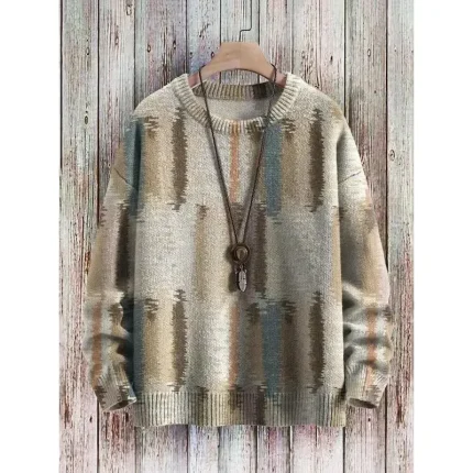 Women's Sweater Casual Soft Graphic Color Block Ribbed Crew Neck Knitted Print Long Sleeve Regular Tops Knit Outdoor Daily Weekend Red Royal Blue Fall - Image 3