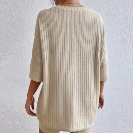 Set Women's Red Green Beige Plain 2 Piece Street Daily Fashion Round Neck Regular Fit S 2025 - Image 3