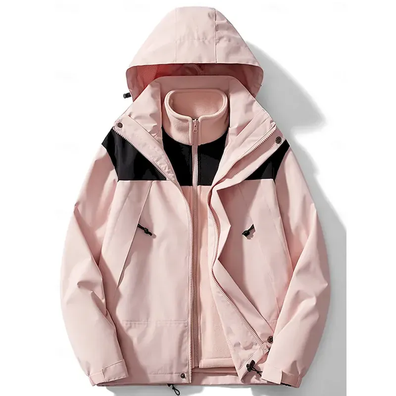 gqtatx1727774793384.webp Women's Waterproof Rain Jacket with Hood Lightweight Hiking Jacket Gorpcore Windbreaker Outdoor Windproof Breathable Wear Resistance Jacket Top Full Z - Image 1