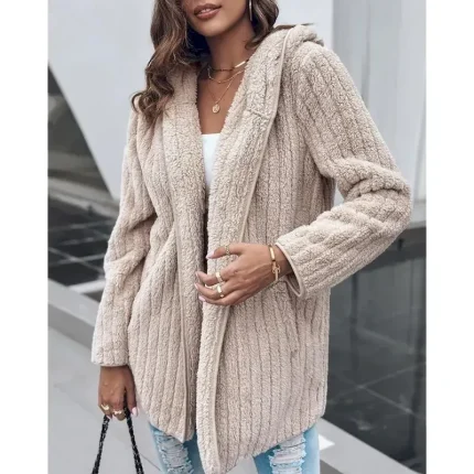 Women's Casual Jacket Office Work Street Fall Winter Regular Coat Regular Fit Thermal Warm Breathable Comtemporary Stylish Casual Jacket Long Sleeve S - Image 5