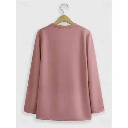 Women's Pullover Sweatshirt Letter Casual Comfrt Long Sleeve Crew Neck Regular Tops Street Dailywear Print Black Pink Blue Gray Fall Winter 2025 - US - Image 3