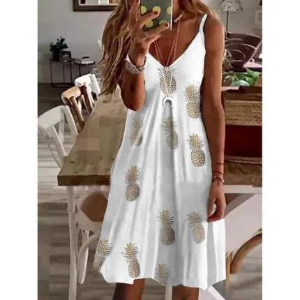Women's Mini Dress Casual Dress Petite Dress Sundress Summer Dress Basic Sexy Casual Vacation Daily Holiday Regular Fit Heart LOVE Fruit Sleeveless V