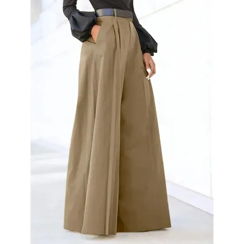 rhtvjl1694655948082.webp Women's Wide Leg Dress Work Pants Bell Bottom Full Length Fashion Streetwear Daily Black Khaki S M Fall Winter 2025 - Image 1