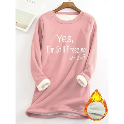 Women's Sweatshirt Pullover Fleece Lined Warm Pajamas Sherpa Letter Street Casual Fuzzy Comfrt Round Neck Long Sleeve Top Micro-elastic Fall & Winter - Image 5